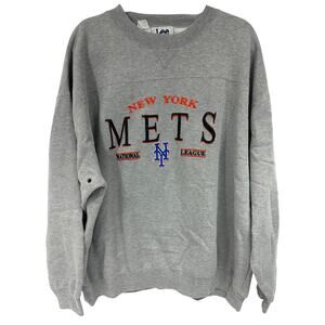 Vintage New York Mets Lee Sweatshirt National League Gray Pullover XXLarge